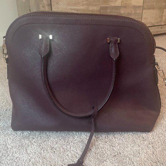 Kate Spade Darcy Small Top Zip Satchel Crossbody | Burgundy - Picture 4 of 6